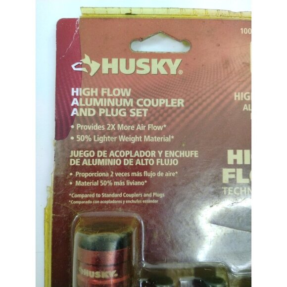 Husky High Flow Aluminum Coupler and Plug Set1/4 inch Discontinued - Picture 2 of 16